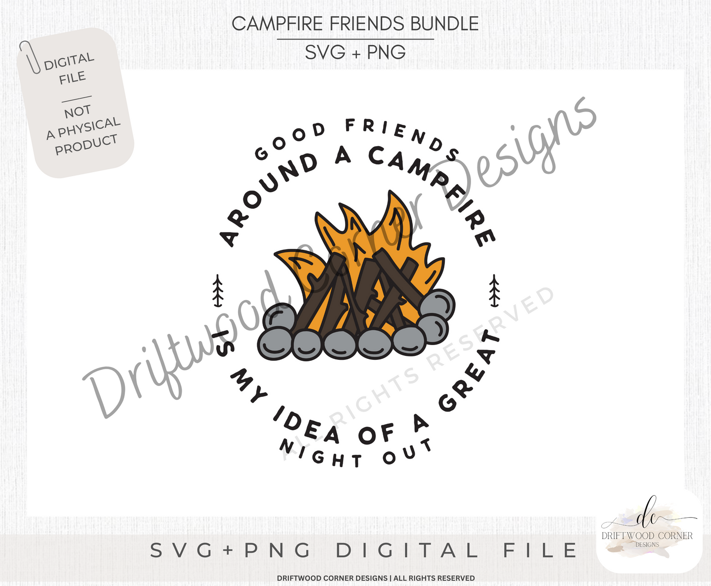 Campfire Friends SVG + PNG Graphic File